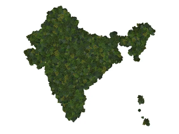 Top View Forest Trees Forming Map India Top View Environmental — Φωτογραφία Αρχείου