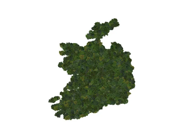 Top View Forest Trees Forming Map Ireland Top View Environmental — ストック写真