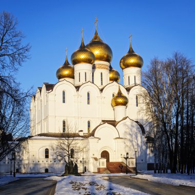 varsayım Katedrali kış, yaroslavl, Rusya