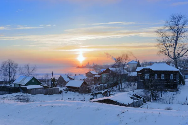 Západ slunce nad jezerem nero, rostov Velikij, Rusko — Stock fotografie