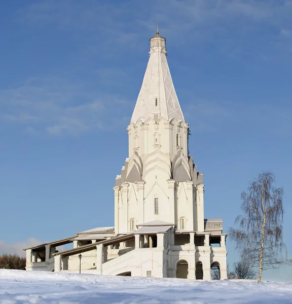 Церковь Вознесения Господня в Коломенском зимой, Москва — стоковое фото