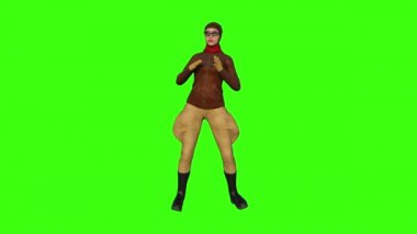 kız havacı dansı, animasyon, yeşil ekran