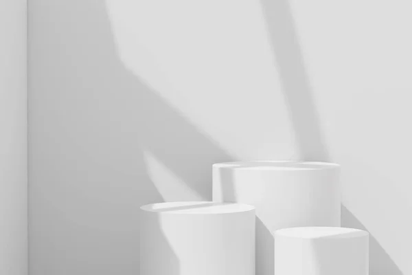 Абстрактний Фон Білий Подіум Презентації Продуктів Брендової Реклами Тіні Вікон — стокове фото