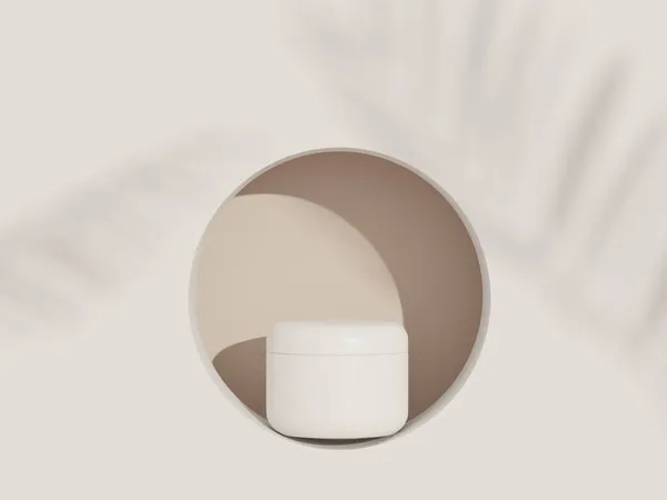 Renderizado Cosméticos Blanco Producto Cuidado Piel Embalaje Para Maqueta Diseño —  Fotos de Stock