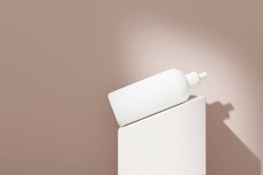 3 boyutlu boş kozmetik cilt ürünleri ya da paketleme modeli. Terrazzo tasarımı. Güzellik sabunu ve spa konsepti. Cilt sağlığı için losyon yağı nemlendirici. Markalaşma için kaliteli ve lüks tasarım.