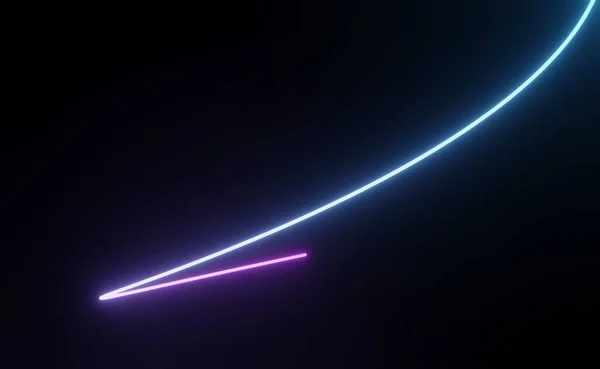 Rgb霓虹灯在黑暗背景下的3D渲染 摘要夜间激光线显示 模拟和网页横幅的紫外线波束场景 — 图库照片