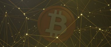 3D kripto para birimi Bitcoin ve teknoloji ağı neon lazer ışığı. Şifreli para birimi dijital para birimi kavramı. Engelleme zincirinde yeni sanal para değişimi.