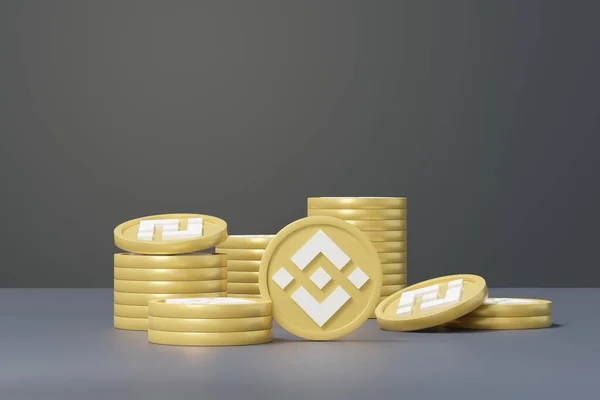 Render Stack Cryptocurrencies Binance Coins Bnb Cryptocurrency Digital Currency Concept — Foto Stock