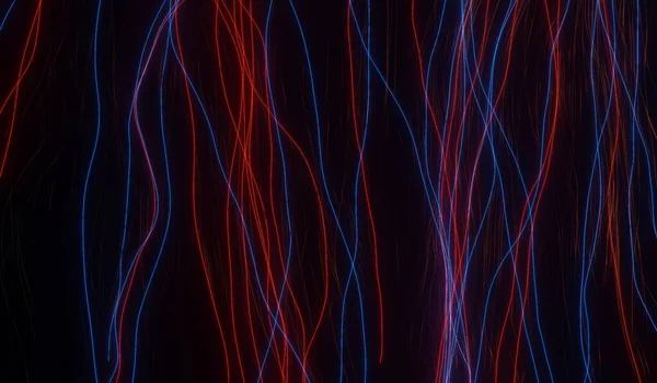 Rgb 네온을 어두운 배경에 비추면 밤에는 레이저 라인이 나타난다 배너를 — 스톡 사진