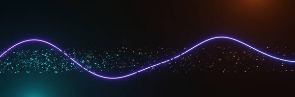 Rgb 네온을 어두운 배경에 비추면 밤에는 레이저 라인이 나타난다 배너를 — 스톡 사진