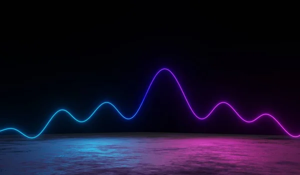 Renderowanie Światła Neonowego Rgb Tle Ciemności Streszczenie Linie Laserowe Pokazują — Zdjęcie stockowe