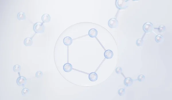 Renderowanie Prostego Wiązania Chemicznego Komórkach Bocznych Lub Molekułach Związane Atomami — Zdjęcie stockowe