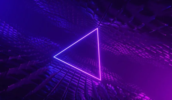 Återgivning Rgb Neon Ljus Mörker Bakgrund Abstrakta Laserlinjer Visas Natten — Stockfoto