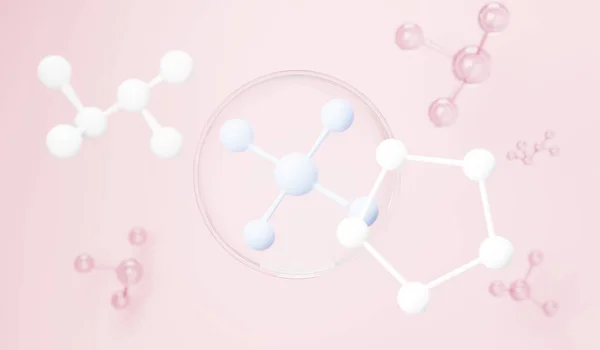 Визуализация Простой Химической Связи Боковых Клетках Молекулах Связанные Атомами Ионами — стоковое фото