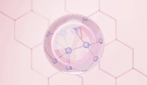 Візуалізація Простого Хімічного Язку Бічних Клітинах Або Молекулах Пов Язані — стокове фото
