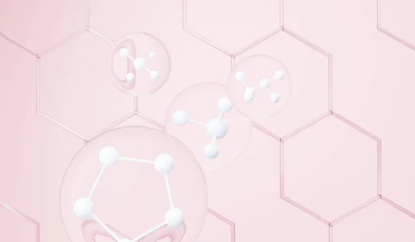 Weergave Van Eenvoudige Chemische Binding Zijcel Moleculen Associatie Van Atomen — Stockfoto