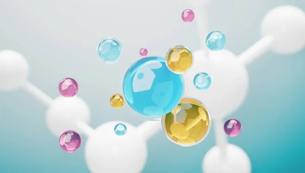 Візуалізація Простого Хімічного Язку Бічних Клітинах Або Молекулах Пов Язані — стокове фото
