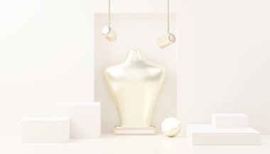 3D sunum ve reklam için soyut podyum platformunu hazırlayın. Temiz dizaynlı minimum sahne arkaplanı. Model için boş kaide. Kozmetik için pastel renkli boş sahne.