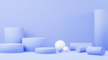 3D sunum ve reklam için soyut podyum platformunu hazırlayın. Temiz dizaynlı minimum sahne arkaplanı. Model için boş kaide. Kozmetik için pastel renkli boş sahne.