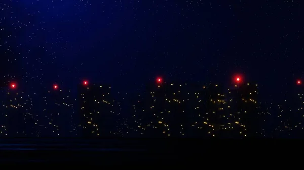 Redare Neon Lumină Strălucind Scena Întunecată Cyber Punk Night City — Fotografie, imagine de stoc