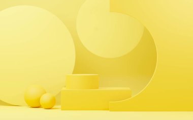 3D sunum ve reklam için soyut podyum platformunu hazırlayın. Temiz dizaynlı minimum sahne arkaplanı. Model için boş kaide. Kozmetik için pastel renkli boş sahne.
