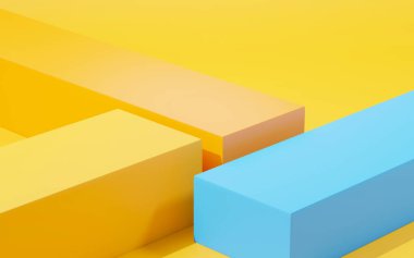 3D sunum ve reklam için soyut podyum platformunu hazırlayın. Temiz dizaynlı minimum sahne arkaplanı. Model için boş kaide. Kozmetik için pastel renkli boş sahne.