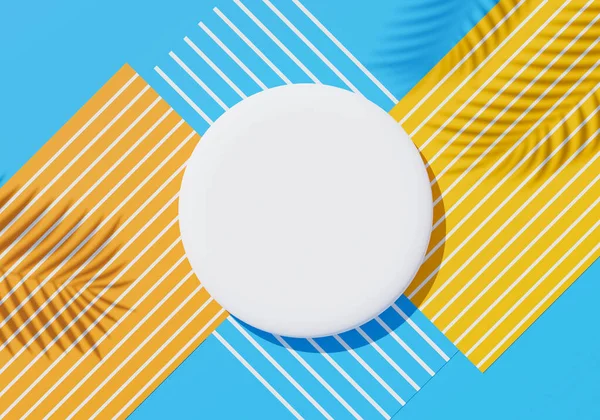 Renderizar Vista Superior Moldura Cilindro Branco Branco Para Simular Exibir — Fotografia de Stock