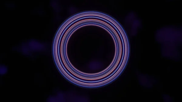 Renderowanie Błysku Neonu Światła Świecącego Ciemnej Scenie Prędkość Światła Tunelu — Zdjęcie stockowe