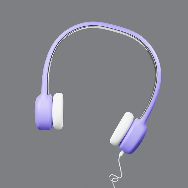 Rendering Headphone Icon Clean Background Mock Web Banner Cartoon Interface — 스톡 사진