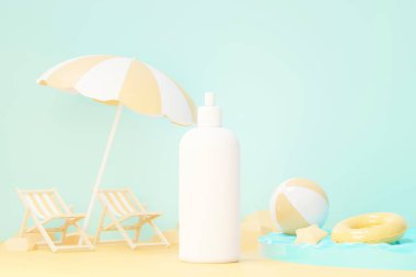 3 boyutlu boş kozmetik cilt ürünleri ya da paketleme modeli. Güzellik sabunu ve spa konsepti. Cilt sağlığı için losyon yağı nemlendirici. Markalaşma için kaliteli ve lüks tasarım.