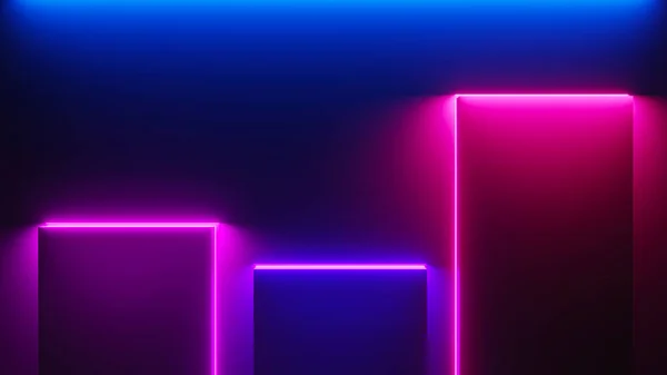 Renderowanie Błysku Neonu Światła Świecącego Ciemnej Scenie Prędkość Światła Linii — Zdjęcie stockowe