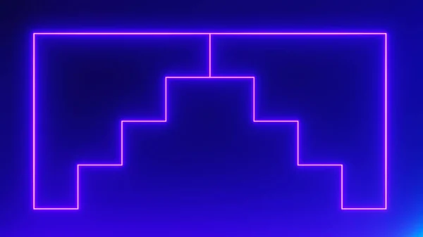 Weergave Van Flash Neon Licht Gloeiend Donkere Scène Snelheidslichtlijnen — Stockfoto