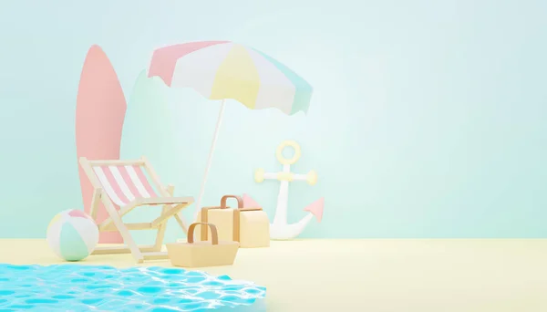 Render Sommerschlussverkauf Podium Für Das Zeigen Von Produkt Strandurlaub Szene — Stockfoto