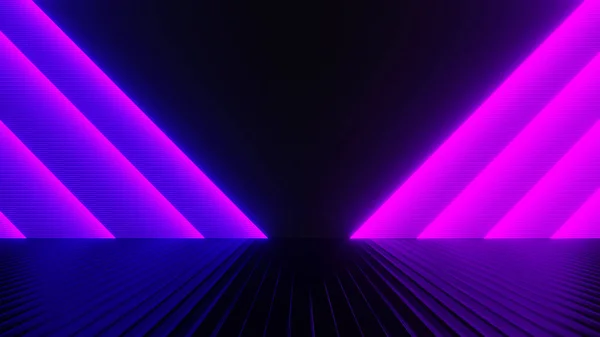 Візуалізація Спалаху Неону Світла Світиться Темній Сцені Швидкість Світла Рухомих — стокове фото