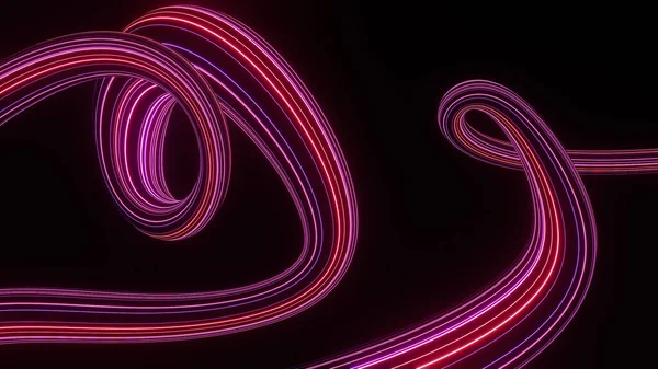 3d render of flash neon and light glowing on dark scene. Speed light moving lines.