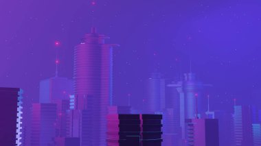 3d render of Cyber night mega city landscape scene. Light glowing and reflection on dark tech scene. Night life. Technology network for 5g. Beyond futuristic of Sci-Fi Capital city and building scene.