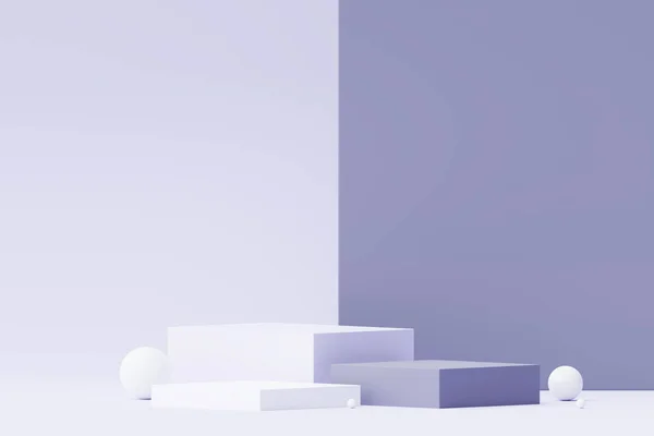 Рендеринг Пастельний Фіолетовий Мінімальний Фон Подіумною Підставкою Фіолетова Сценічна Платформа — стокове фото