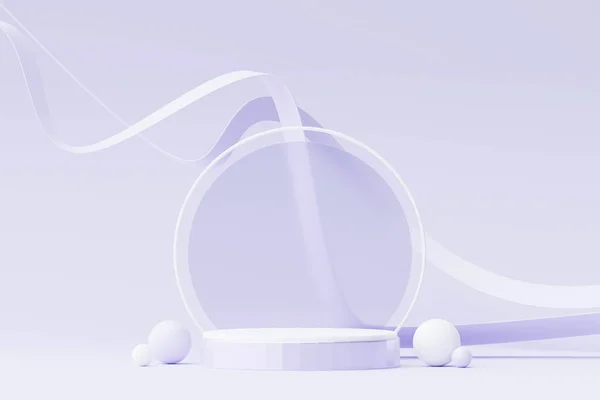 Рендеринг Пастельний Фіолетовий Мінімальний Фон Подіумною Підставкою Фіолетова Сценічна Платформа — стокове фото