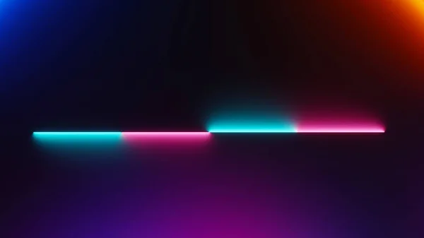 Render Illuminated Neon Light Glowing Dark Scene Speed Light Moving — ストック写真