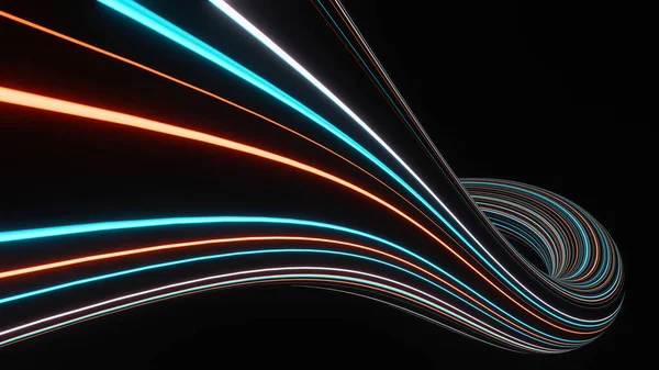 Render Illuminated Neon Light Glowing Dark Scene Speed Light Moving — Stock Fotó