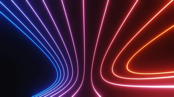 Abstract Colorful Neon Glowing Light Background Speed Light Illuminated Florescent — 스톡 사진