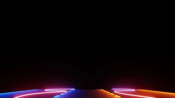 Abstract Colorful Neon Glowing Light Background Speed Light Illuminated Florescent — ストック写真