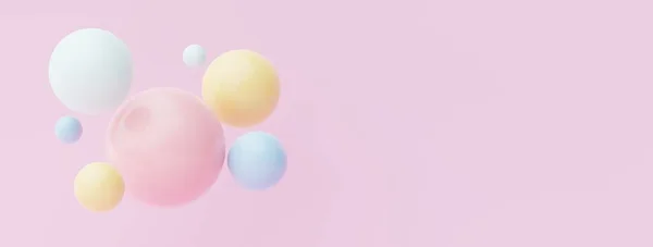 Weergave Van Pastelbal Zeepbellen Blobs Die Zweven Lucht Geïsoleerd Pastelachtergrond — Stockfoto