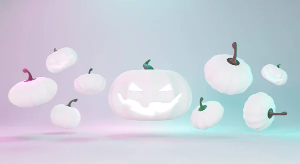 Render Feliz Día Halloween Fondo Escena Moderna Blanca Con Luz —  Fotos de Stock