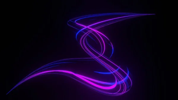 3d render of flash neon and light glowing on dark scene. Speed light moving lines.