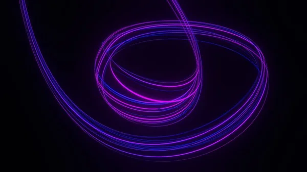 Rendering Flash Neon Luce Incandescente Sulla Scena Oscura Velocità Linee — Foto Stock