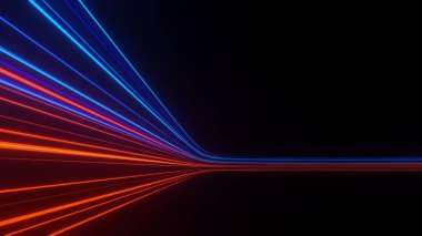 3 boyutlu hareket çizgisi hız ve güç ya da ışık yolları. Kıvrımlı kirişli yüksek hızlı ışık. 5G Teknoloji hızlı ve fütüristik geçmişi var. Soyut hareket bulanıklığı.