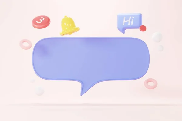 Render Bubble Chat Talk Bar Notification Social Media Platform Comment — Stock Photo, Image