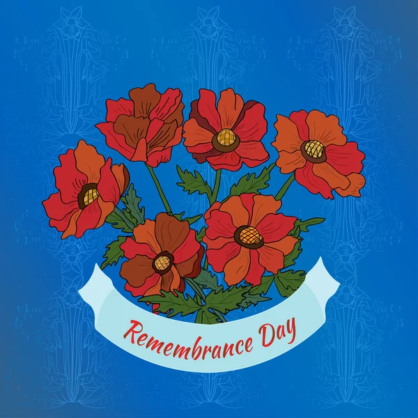Remembrance Day.  Greeting Card. — Stock Vector