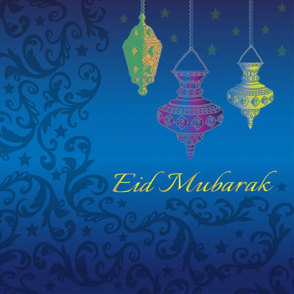 Eid mubarak grüßt. — Stockvektor